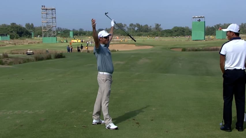 Jaco Van Zyl's hole-in-one at 2016 Olympic Men's Golf Competition