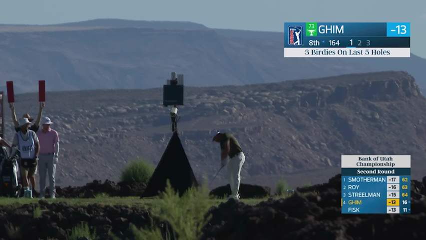 Doug Ghim hits tee shot to 8 feet, sets up birdie on No. 8 at Bank of Utah