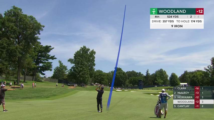 Gary Woodland's 173-yard approach sets up birdie on No. 4 at BMW Championship