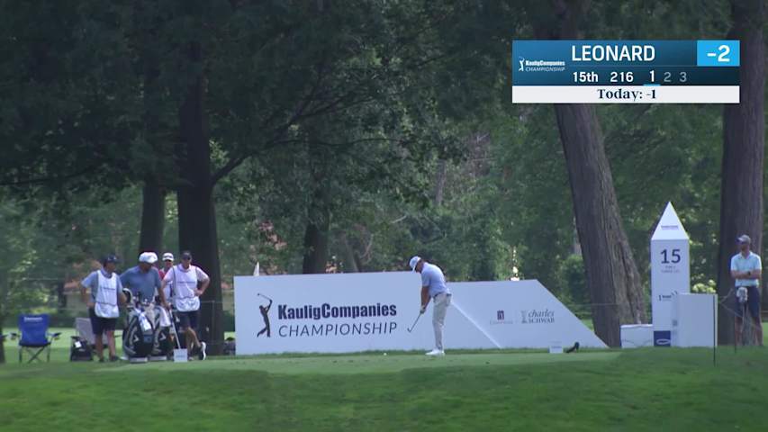 Justin Leonard makes birdie on No. 15 at Kaulig Companies Championship