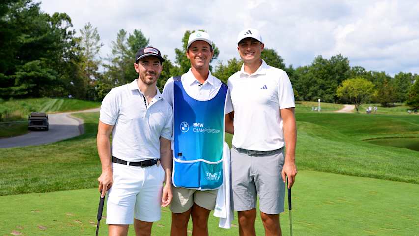 Evans Scholar caddies for Kevin Jonas at BMW Championship