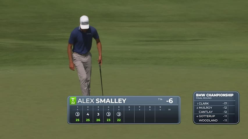 Alex Smalley sinks 21-foot putt for birdie at BMW Championship