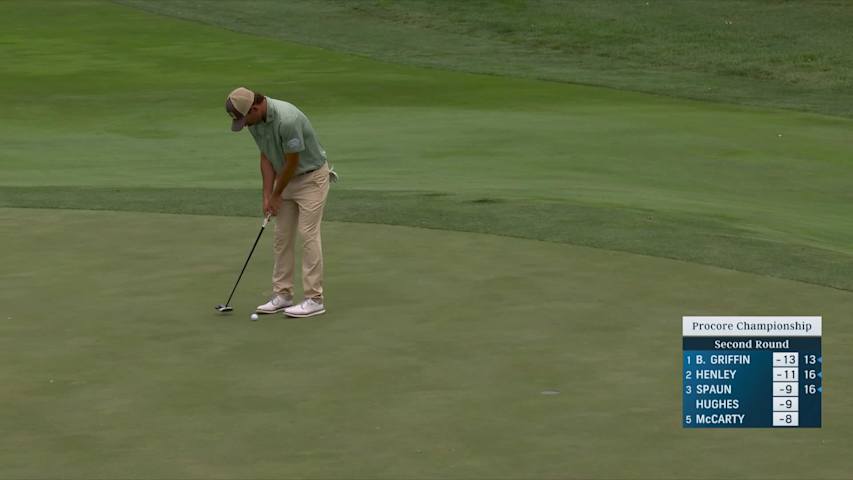 Chandler Phillips sinks 11-foot birdie putt on No. 9 at Procore