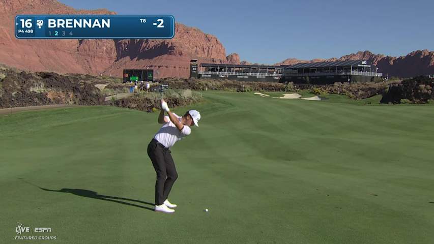 Michael Brennan's 171-yard approach sets up birdie on No. 16 at Bank of Utah