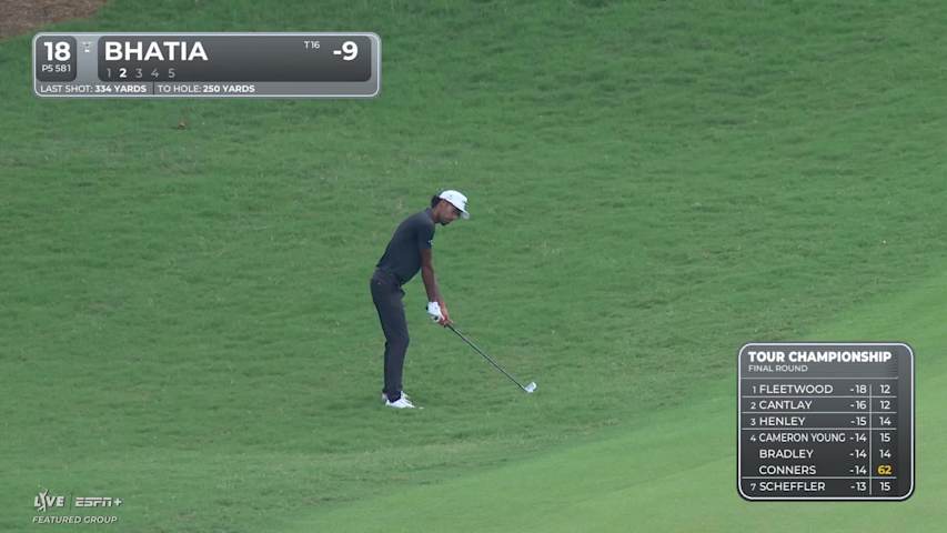 Akshay Bhatia makes birdie on No. 18 at TOUR Championship