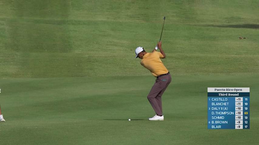 Ricky Castillo holes out for birdie on No. 12 at Puerto Rico