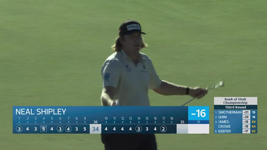 Neal Shipley sinks 20-foot birdie putt on No. 17 at Bank of Utah