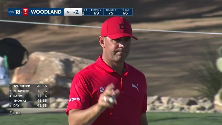 Gary Woodland holes out for birdie at WM Phoenix Open