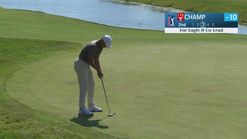 Cameron Champ makes eagle putt on No. 2 at John Deere