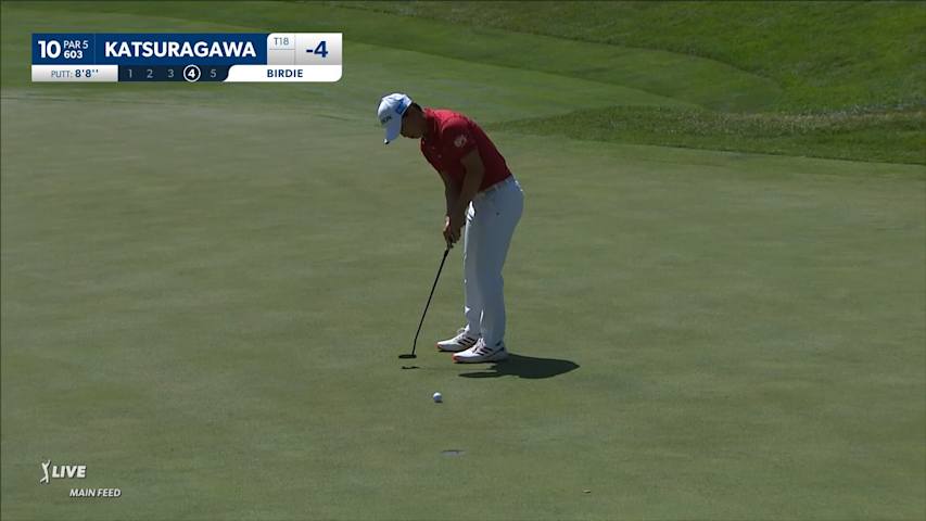 Yuto Katsuragawa converts putt for birdie at John Deere