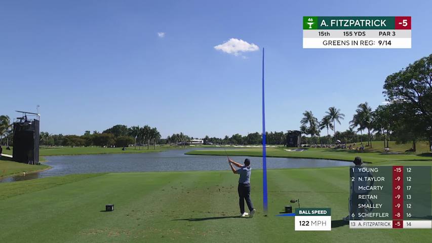 Alex Fitzpatrick hits tee shot to 3 feet, sets up birdie on No. 15 at Cadillac