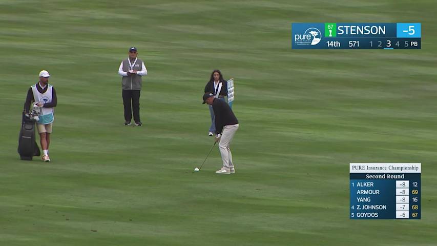 Henrik Stenson makes birdie on No. 14 at PURE Insurance Championship