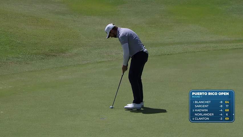 Matthieu Pavon makes birdie on No. 14 at Puerto Rico