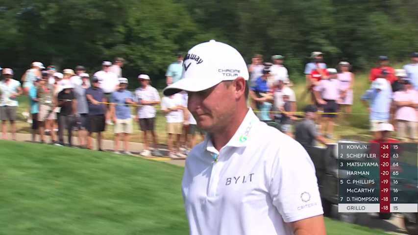 Emiliano Grillo holes 62-foot approach for eagle on No. 16 at 3M Open