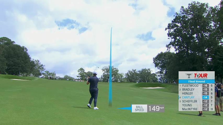 Patrick Cantlay makes par-5 birdie from bunker at TOUR Championship