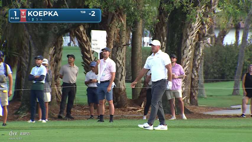 Brooks Koepka hits 137-yard approach to 18 feet, sets up birdie on No. 1 at Cognizant Classic
