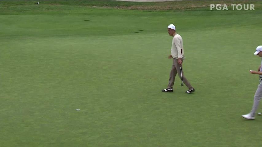 Jesper Parnevik holes birdie putt at Boeing Classic