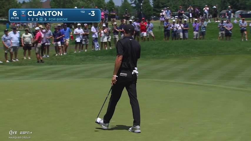 Luke Clanton knocks in birdie putt at Travelers