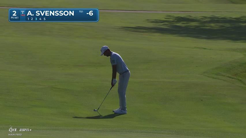Adam Svensson makes birdie on No. 2 at John Deere