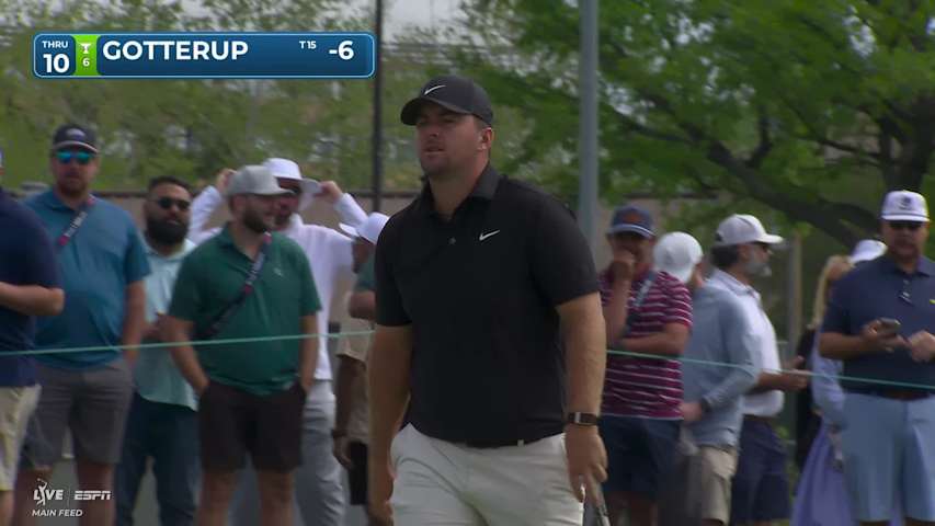 Chris Gotterup holes out 22-foot birdie putt on No. 10 at Texas Children's