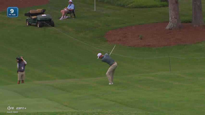 Ryan Gerard holes out for birdie from 28-feet on No. 9 at Wyndham