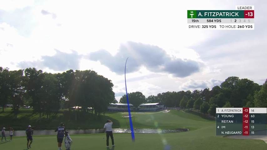Alex Fitzpatrick sinks 3-foot putt for birdie on No. 15 at Truist Championship