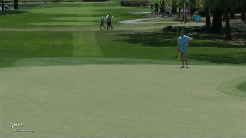 Cole Hammer sinks a 38-foot birdie putt on No. 17 at Valspar