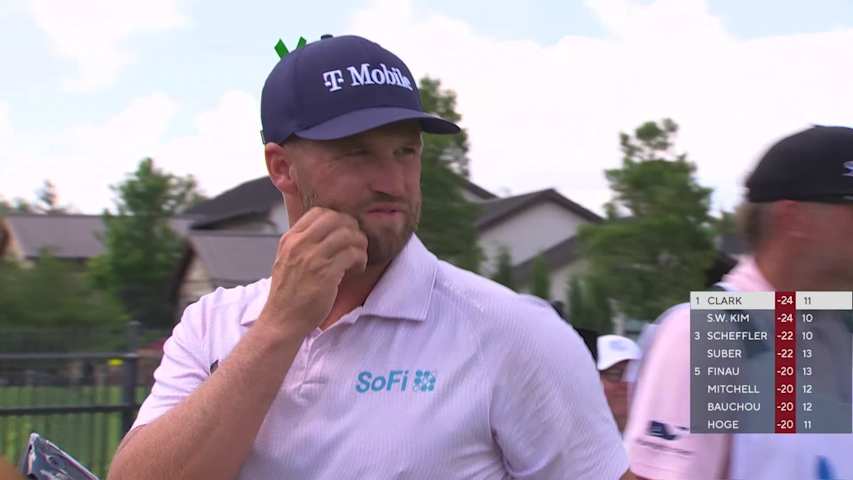 Wyndham Clark sinks 15-foot eagle putt on No. 12 at THE CJ CUP