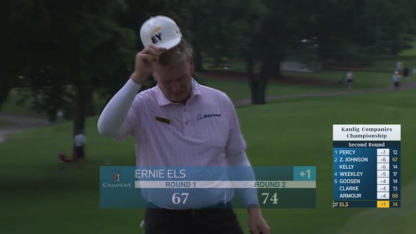 Ernie Els makes birdie on No. 9 at Kaulig Companies Championship