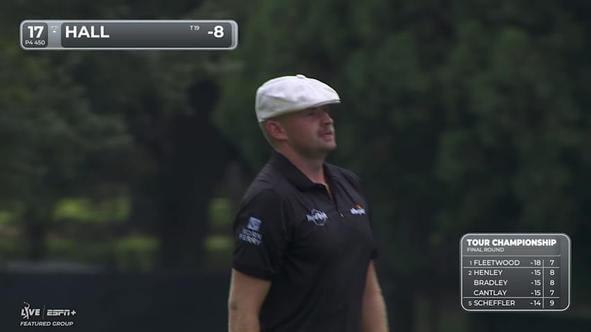 Harry Hall makes birdie on No. 17 at TOUR Championship