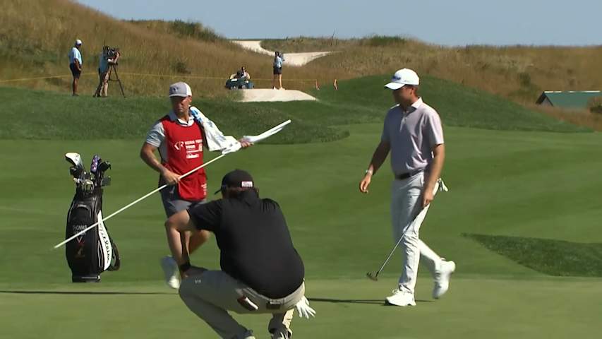 Austin Hitt holes 21-footer for birdie at Korn Ferry Tour Champ