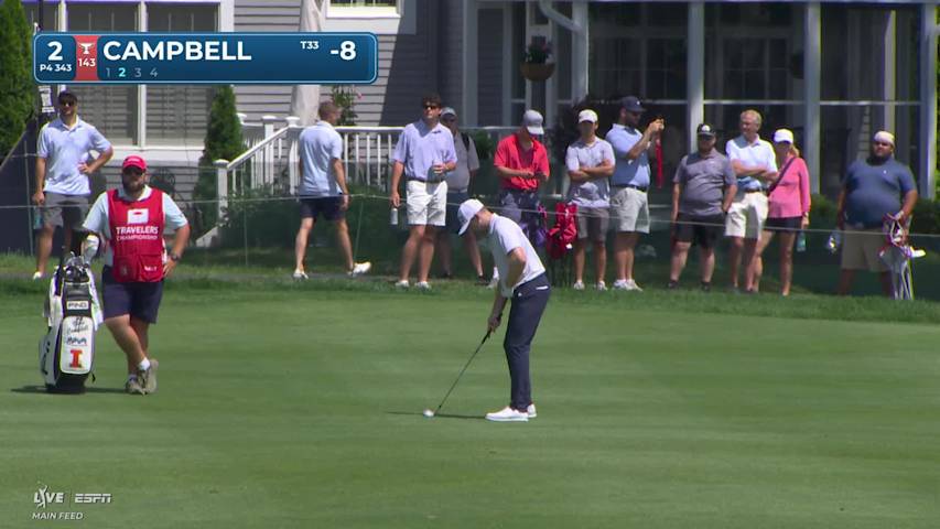 Brian Campbell's 102-yard approach sets up birdie on No. 2 at Travelers