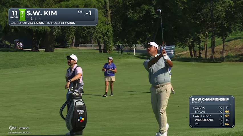 Si Woo Kim's 84-yard approach sets up birdie on No. 11 at BMW Championship