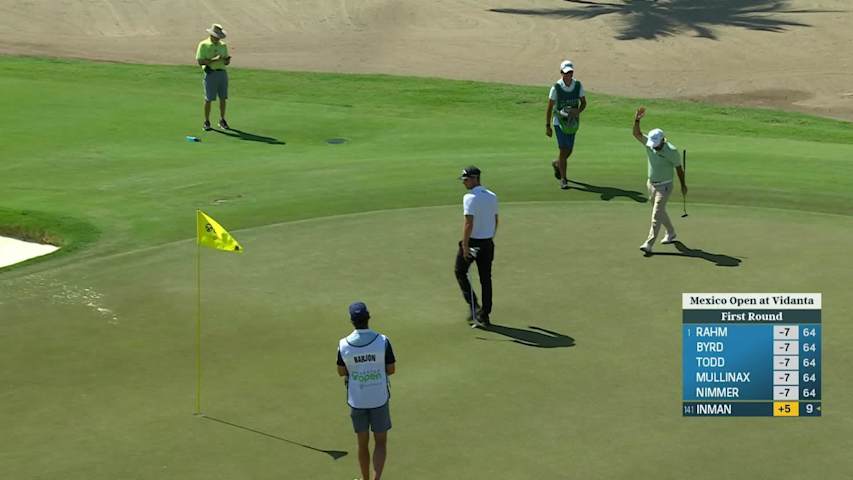 Manuel Inman's 43-foot birdie putt from off the green at Mexico Open