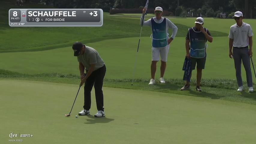 Xander Schauffele rolls in short birdie putt at BMW Championship
