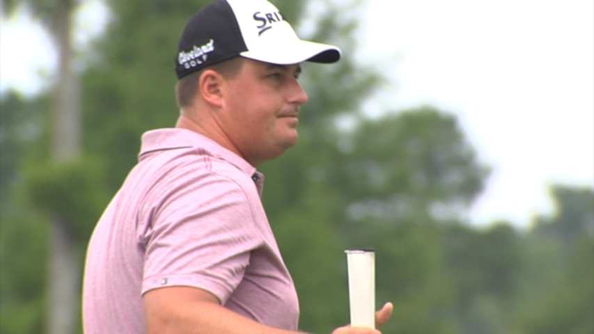 Michael Putnam nearly holes approach on 13 at Zurich