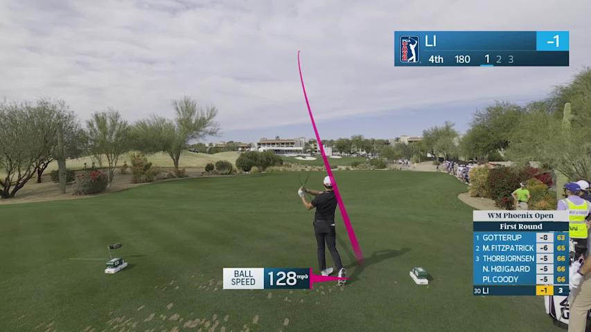 Haotong Li hits 180-yard tee shot to 4 feet, sets up birdie on No. 4