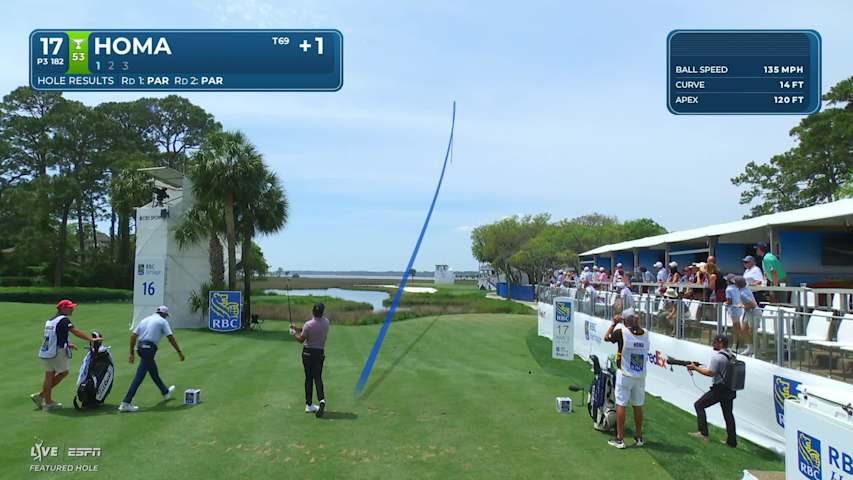 Max Homa hits tee shot to 8 feet, sets up birdie on No. 17 at RBC Heritage