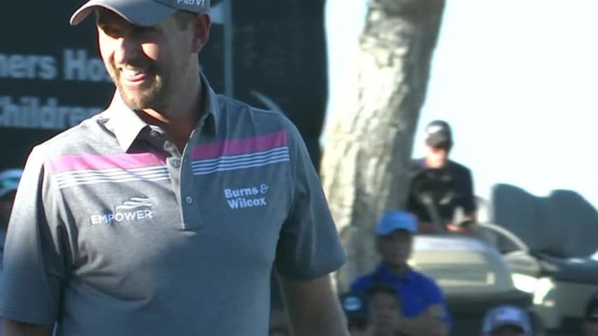 Webb Simpson's 24-foot birdie putt on No. 18 at Shriners