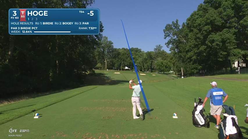 Tom Hoge hits tee shot to 4 feet, sets up birdie on No. 3 at Wyndham