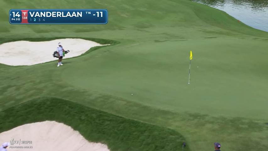 John VanDerLaan drains 3-foot putt for birdie on No. 14 at THE CJ CUP