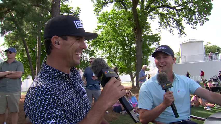 Billy Horschel joins Smylie Kaufman on broadcast at Texas Children’s