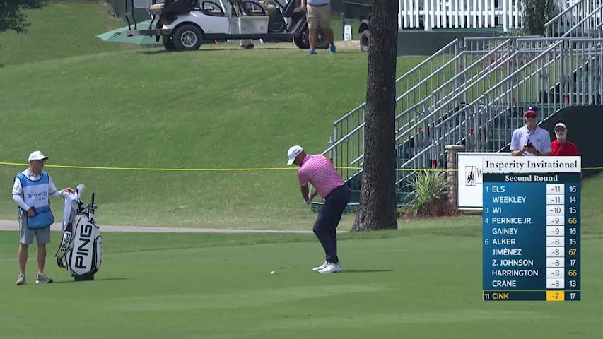 Stewart Cink makes birdie on No. 18 at Insperity Invitational