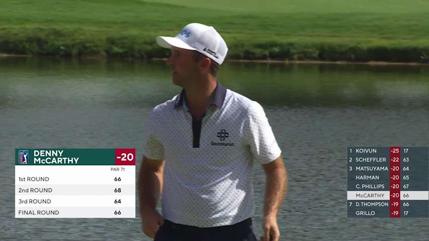 Denny McCarthy sinks 6-foot 7-inch birdie putt on No. 18 at 3M Open