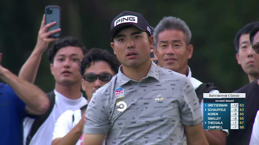Taiga Semikawa hits 226-yard approach to 6 feet, sets up birdie on No. 18 at Baycurrent