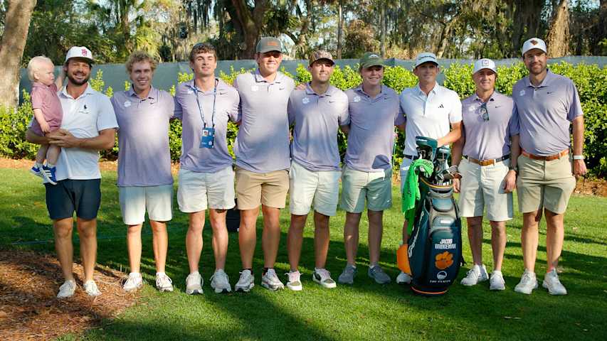Jacob Bridgeman spends morning with Clemson men's golf team before THE PLAYERS