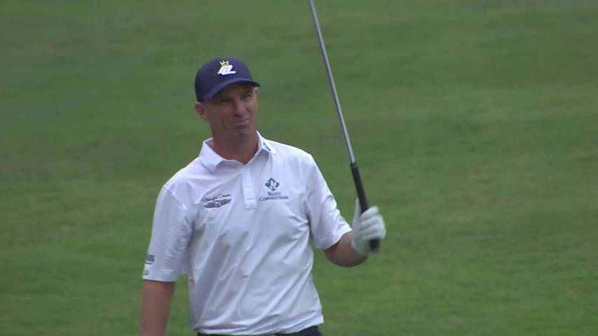 Steven Alker makes birdie putt on No. 18 at Simmons Bank Championship