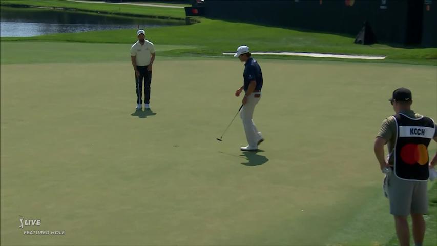 Cole Hammer makes birdie on No. 17 at Arnold Palmer
