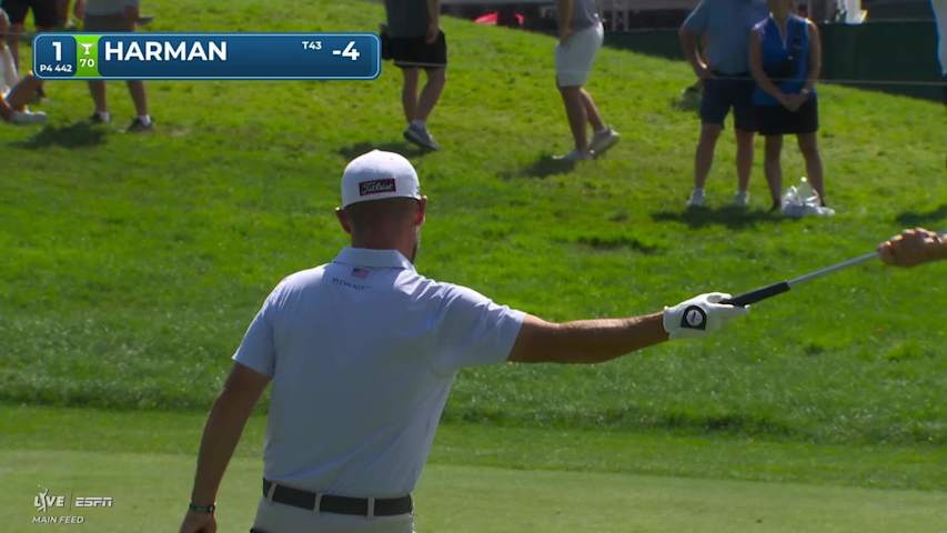 Brian Harman's 114-yard approach sets up birdie on No. 1 at Travelers
