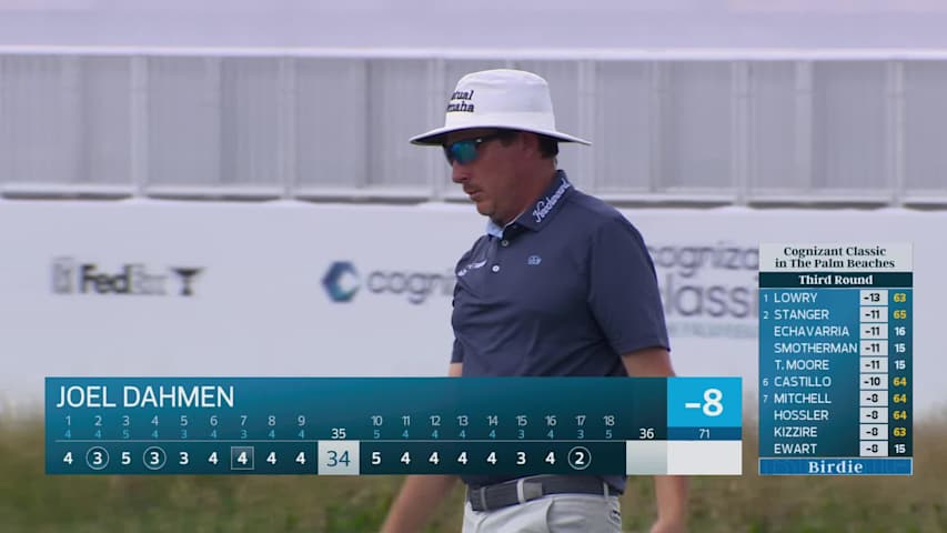 Joel Dahmen sinks 20-foot birdie putt on No. 17 at Cognizant Classic